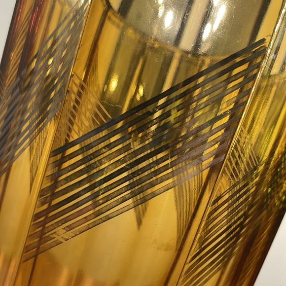 Set of 2 Large Vintage Amber MCM Vases - Picture 2 of 5